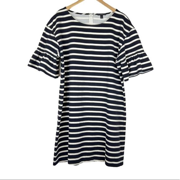 J. Crew Black and White Striped Midi Dress - Picture 2 of 11